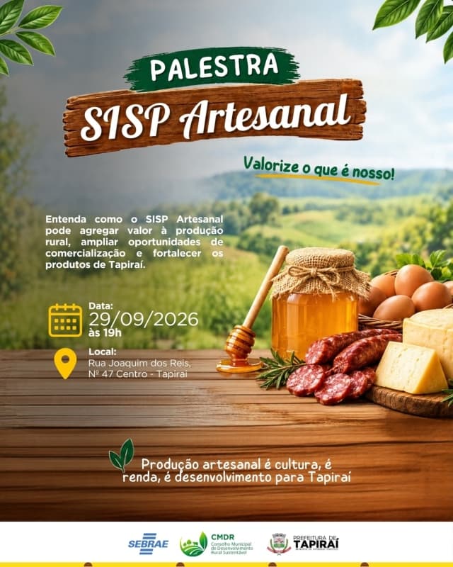 Prefeitura oferece palestra sobre regularização de produtores artesanais